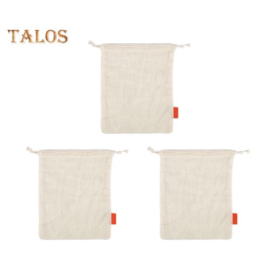 3Pcs Eco-Friendly Reusable Bags Mesh Breathable Strong Load-bearing Snacks Toys Organizer Multipurpose Grocery Shopping Bags