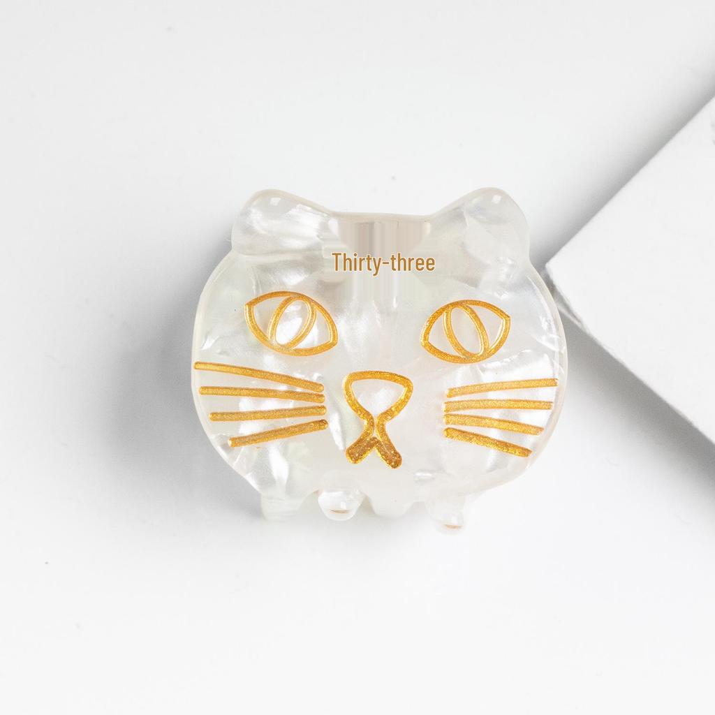 Bamboo Yao Jewelry: Cute Kitten Acetate Hair Clip - Cartoon Cat Acrylic Accessory