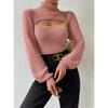 Damen S Hoher Hals Ausgeschnitten Locker Sitzender Pullover Oberbekleidung Top