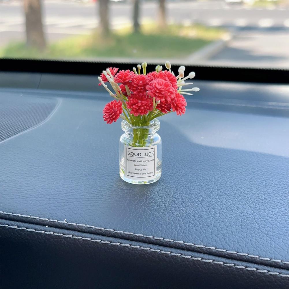 Mini-Auto-Dekoration, Ornamente, Babysbreath, Jasmin-Vase, Glasvase, Mikro-Landschaft, Kaninchen, Auto-Innendekoration, Konsole