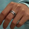 New Vintage 8mm Black Pattern Ring for Men and Women