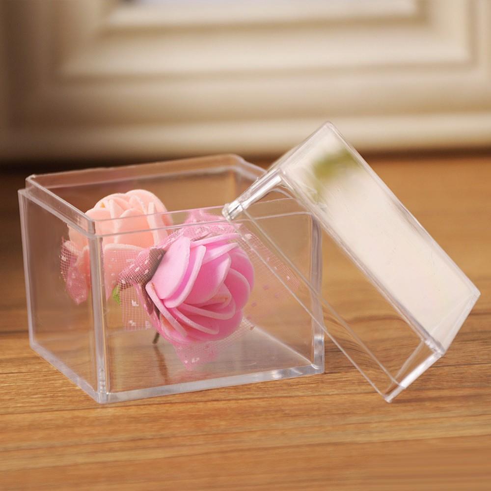 1 Acrylic Square Storage Box, Transparent Box With Lid, Candy Storage Container, Suitable For Parties, Festivals, Gift Packaging