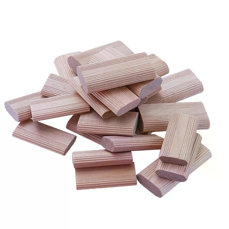 50Pcs Domino Solid Wood Tenon DIY Joinery Beech Wood Nail Cork Block Bolts Joinery Plugs Furniture Splicing Connectors