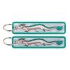 Anime Movie Embroidery Key Fobs White Dragon Key Tags Keychains for Motorcycles Cars Keyring Cosplay Accessories Fans Gifts