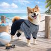 Pet Apparel Four Legged Pet Dog Jumpsuit Striped Warm Pet Sweatshirt Thickened Windproof Dog Pullover Hoodie Pet Supplies