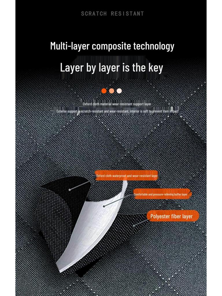 Seth Waterproof Trunk Mat for Tesla Model Y - Dirt-Resistant Black Oxford Cloth