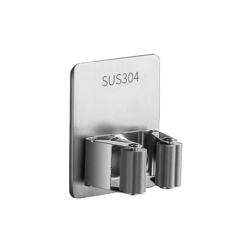 Organizer Wall Mounted Broom Holder Mop Clip Stand Brush Rack Hanging Pipe Hook Kitchen Storage Bathroom Accessories Tools