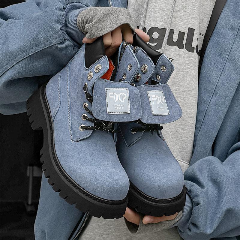 

Ботинки Челси Мужские зимние ботинки Мужские ботинки на платформе Обувь Мужские ботинки Martin Premium 34525-J 46 синий