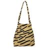 Trendy Large Capacity Striped Canvas Shoulder Bag For Young Women In Chic Colors