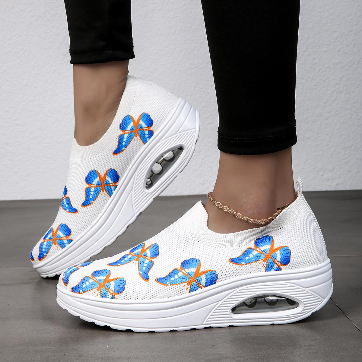 

TUINANLE женские кроссовки с леопардовым принтом, повседневная прогулочная обувь на толстой подошве, женская амортизирующая спортивная обувь 42 белый