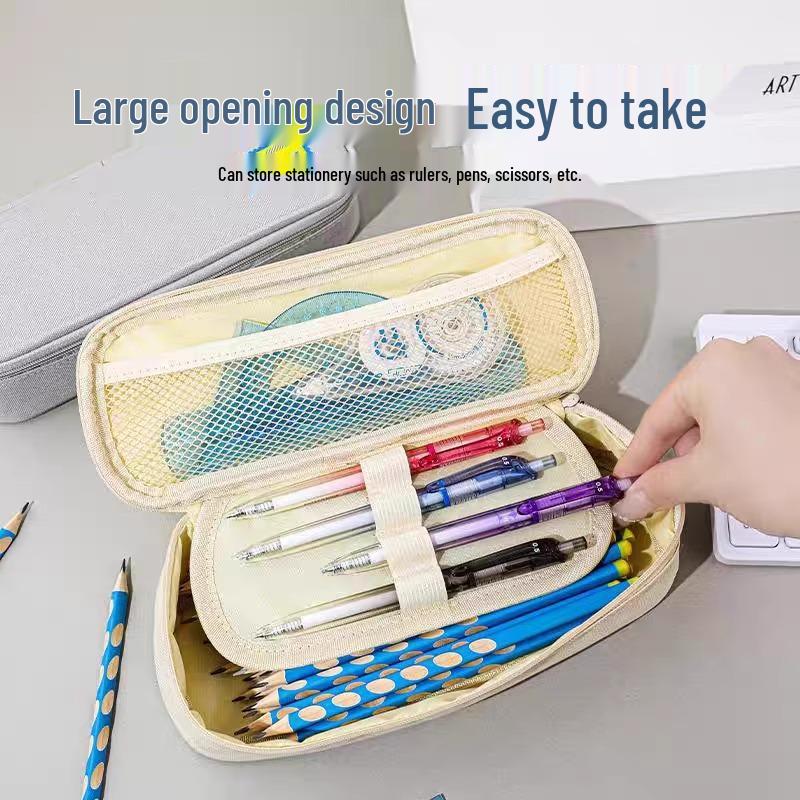 Wide Oxford Cloth Multi-layer Pencil Case - Large Capacity Stationery Bag for School Supplies