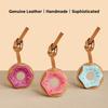 CRAZYSMITH Handmade Donut Bag Pendant Genuine Leather Bag Keychain For Handbags Interesting Stylish Leather Bag Accessories