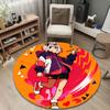 Folk Round Sun Multicolor Carpet, Non-Slip Floor Mat for Kitchen