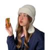 Knitted Looped Wool Cute Flying Hat for Women Winter White Ear Protection Warm Wool Lei Feng Hat