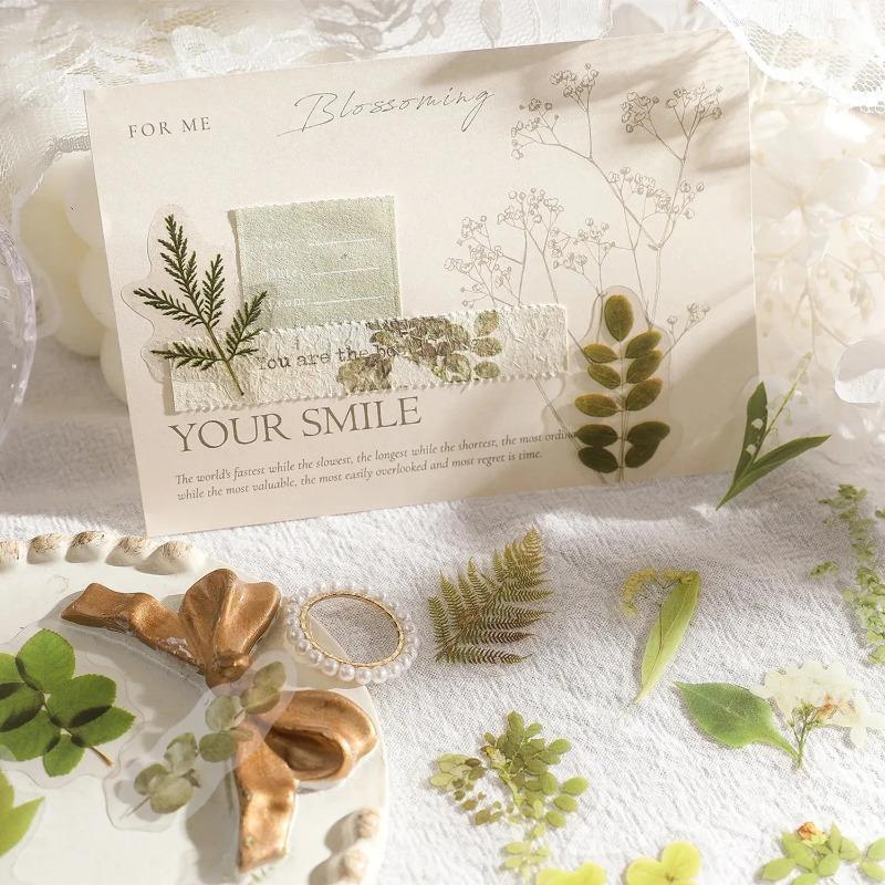 45Pcs Flower Language PET Journaling Sticker Set for Gift Packing Scrapbooking Album Planner Journal Arts DIY Craft