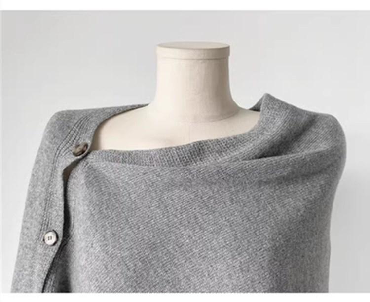 2025 New Style Australian Merino Wool Oblique Cut Cape with Gold Buckle