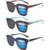 COJWIS 3-Pack Progressive Multifocus Reading Sunglasses for Women Men UV Protection Trifocal Sun Readers with Spring Hinge (3 MIX, 1.75,