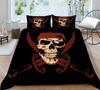 Bed Cover Home Bedclothes Bedding Set 2/3pcs 3D Skull Printing Microfiber Washable Bed Quilt Cover Set