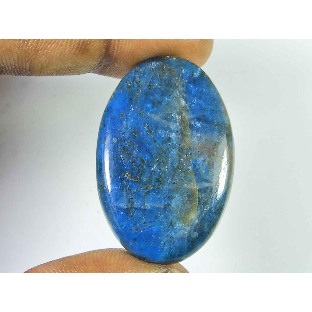 64Cts Genuine Neon Blue Apatite Oval Crystal Cabochon Loose Gemstone 25X40MM SK-2098