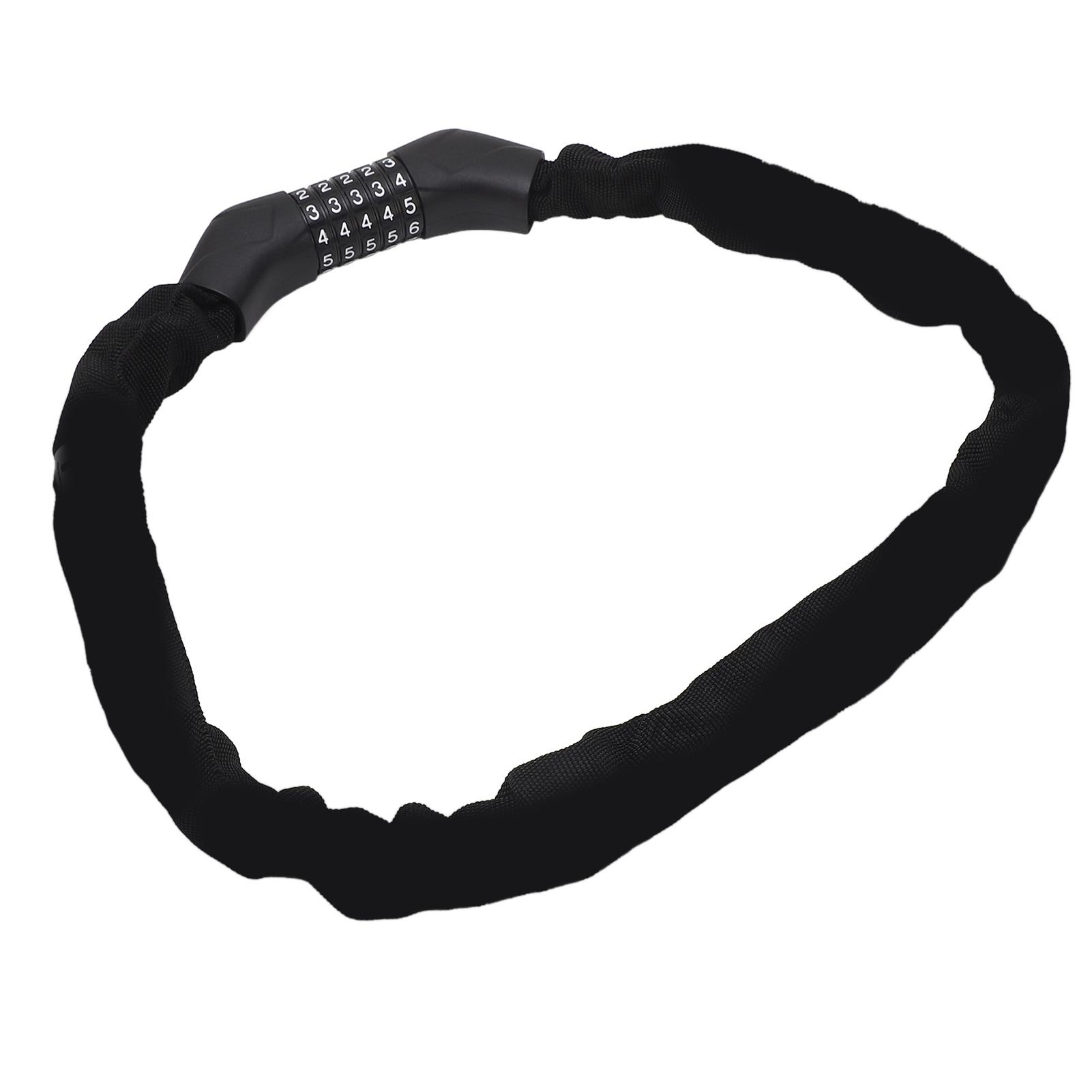 Bike Chain Lock with 5 Digit Combination Steel Anti Theft High Security Resettable Keyless Bike Lock for Scooter