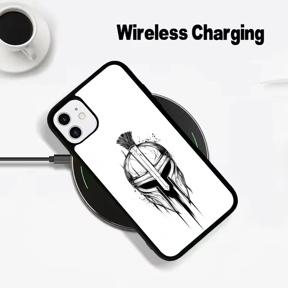 Cool S-Spartan Phone Case For IPhone17 16 15 14 13 12 11 Pro Max 16/15/14Plus Wireless Charger Cover Funda