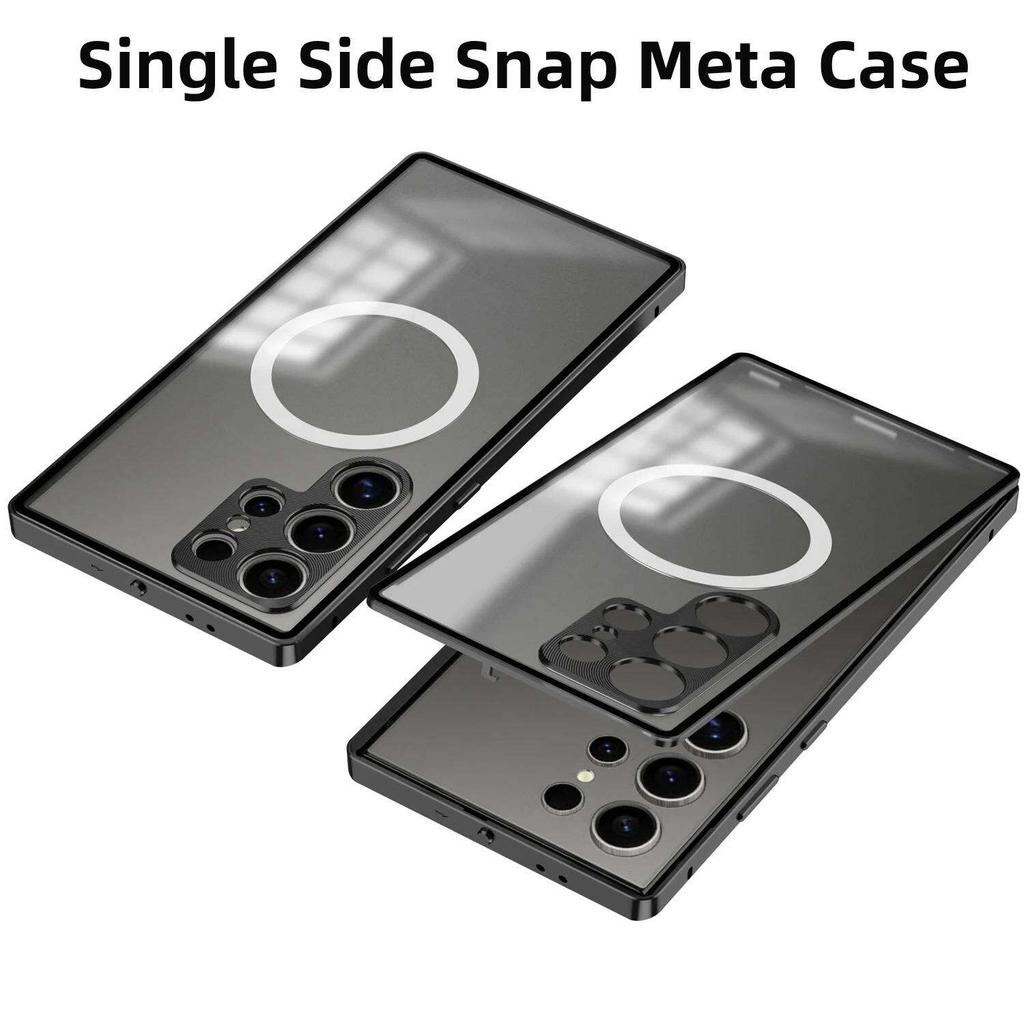 Magnetic Case for Samsung Galaxy S25 Ultra S24 S23 Plus S25+ S24+ Magsafe Metal Spring Aluminium Alloy Lens Protection Matte Back Phone Bumpers