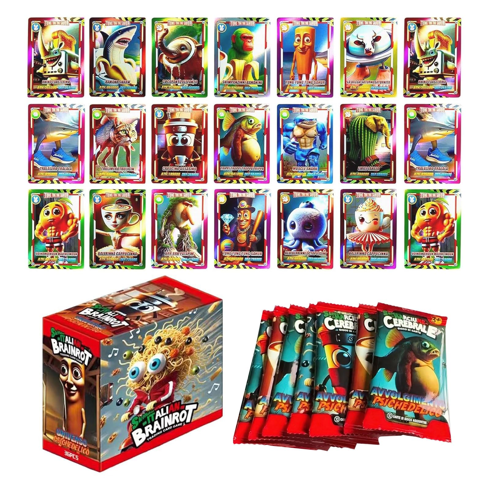 Набор Kumomi Italian Brainrot Песни Brainrot с Несколькими Italian Brainrot Индивидуальные Памятные Дни Рождения Слепые Взрослые [Большой 180 Штук