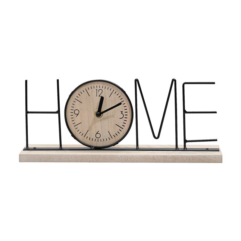 1 Piece  Wooden Nordic Style Table Clock - Creative Art Ornament Fashion Desktop Clock for Home Living Room Decor