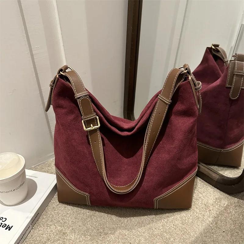 Retro Matte Texture Feminine Shoulder Bag Versatile Feminine Tote Bag Korean Version Popular Fashion