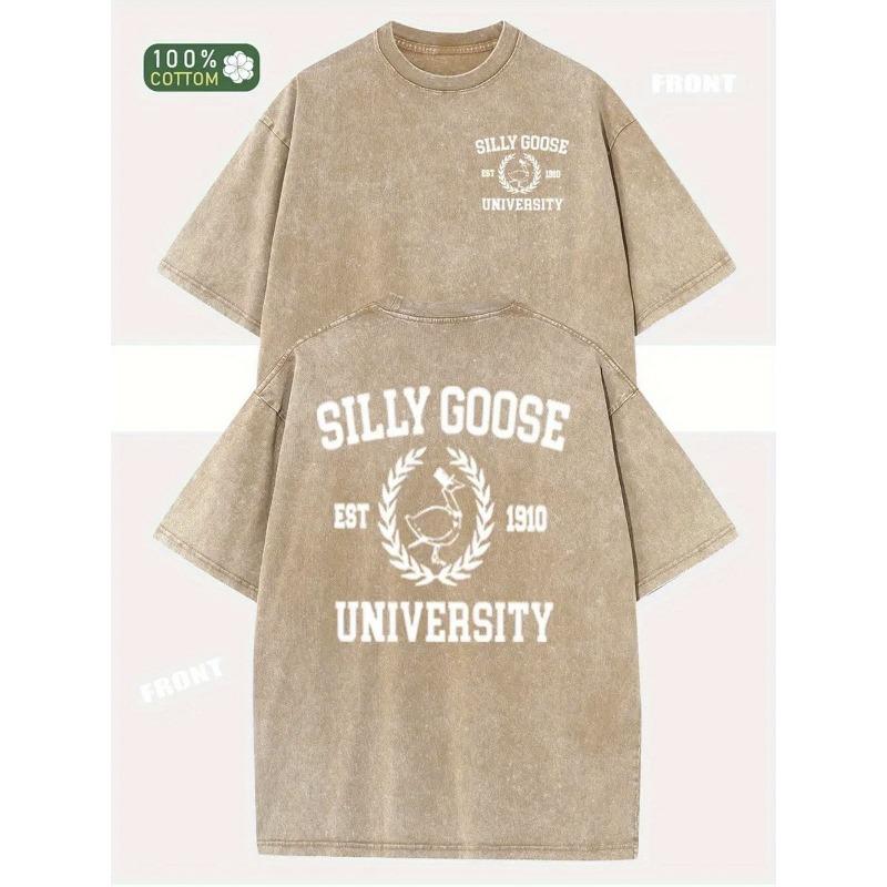 Europäische Größen Gewaschenes T-Shirt, Bedruckt Bedrucktes T-Shirt mit Retro-Muster Geeignet für Outdoor-Aktivitäten Vintage Modische Herren-T-Shirts