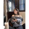 Fashion Elegant Off Shoulder Knitted Pullover Women Sweater Korean Style One-word Shoulder Casual Simple Tops Autumn Winter Loose Outer Top Clothing