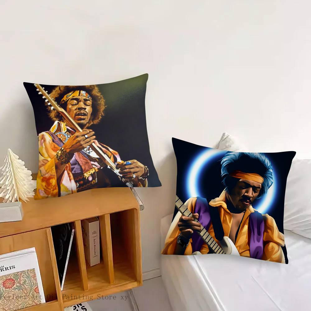 SINGER J-JIMI H-HENDRIX Pillow Case Square Pillow Bedroom Sofa Leisure Comfort Cushion Car Living Room Home Decoration