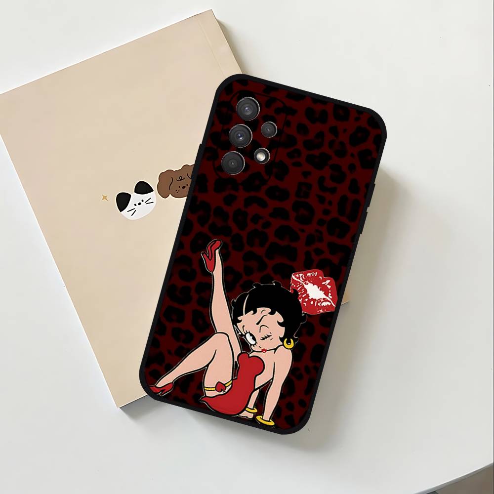 A-betty Boop-S Phone Case For Samsung S24/S25/S22 S30/A51 52/Lite/Ultra/5G/Plus/FE - Slim Shockproof Black Protection