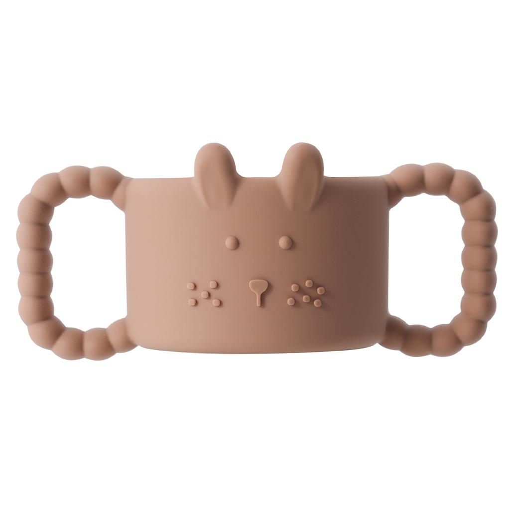 1 Stück Silikon-Babyflaschengriffe, Niedlicher Kaninchen-Schmaler Strohhalm-Flaschenhalter, Leicht zu Greifender Babyflaschenhalter
