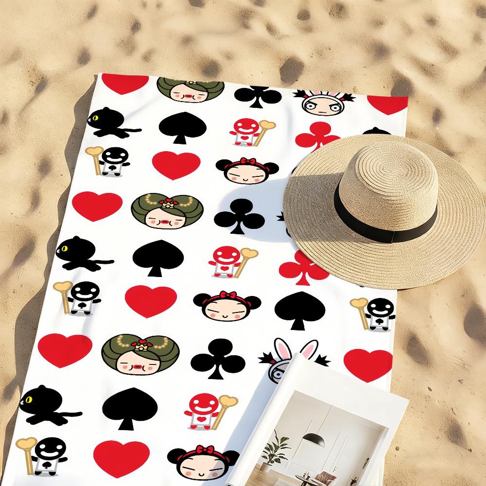 Cartoon P-Pucca Cute Towel Soft Pool Gift For Travel Gym Shower Camping Quick Dry Sports Large Beach Towels