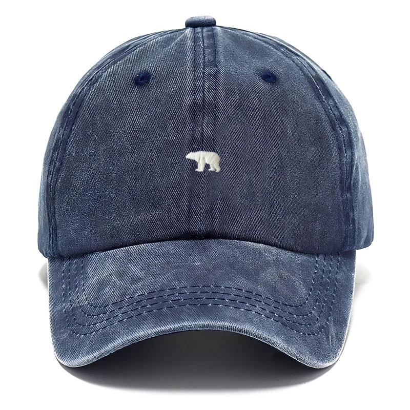 

Washed Cotton Baseball Cap Vintage Adjustable Distressed Unisex Trucker Hat For Men Women Gift Customize Polar Bear Embroidery