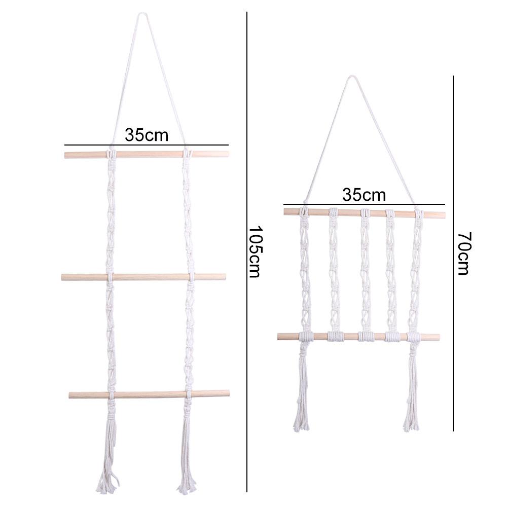 Handmade Woven Tapestry Cotton Rope Storage Rack Bohemian Style Wall Hanging Pendant  Homestay