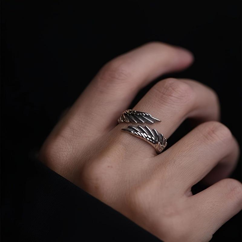 Retro Angel Wings Couple Rings - Creative Valentine's Day Gift for Lovers