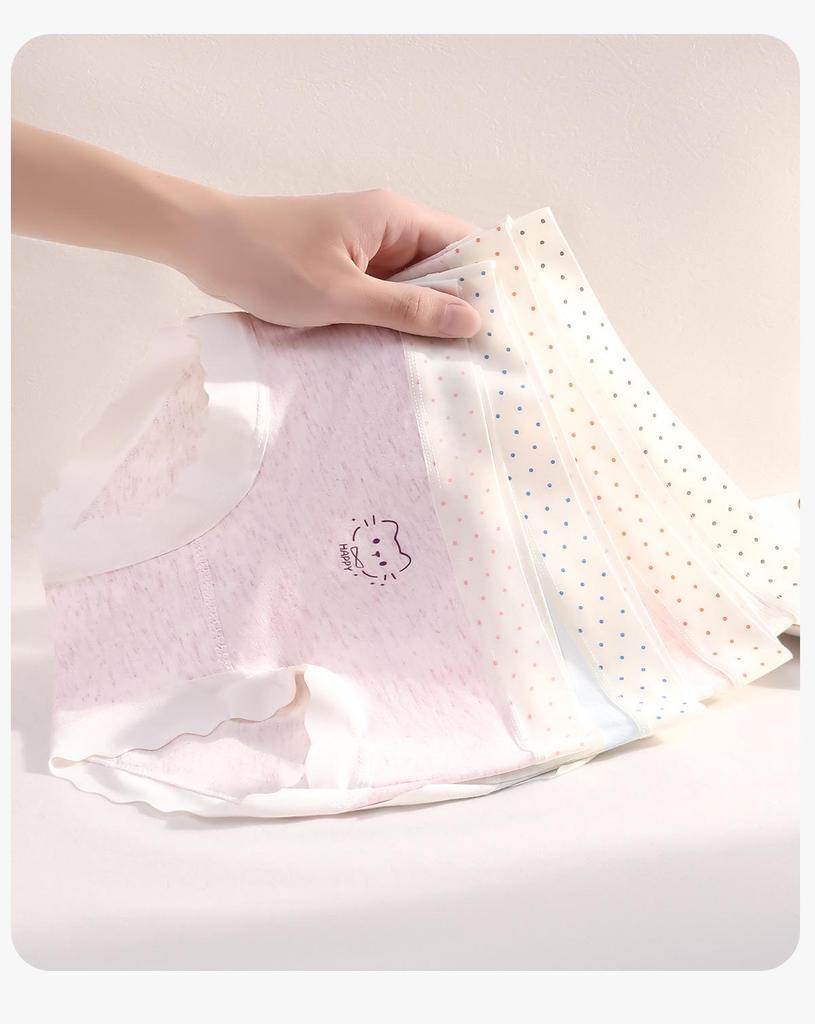 Girls' Pure Cotton Triangle Panties - Antibacterial Underwear for Preteens and Teen Girls