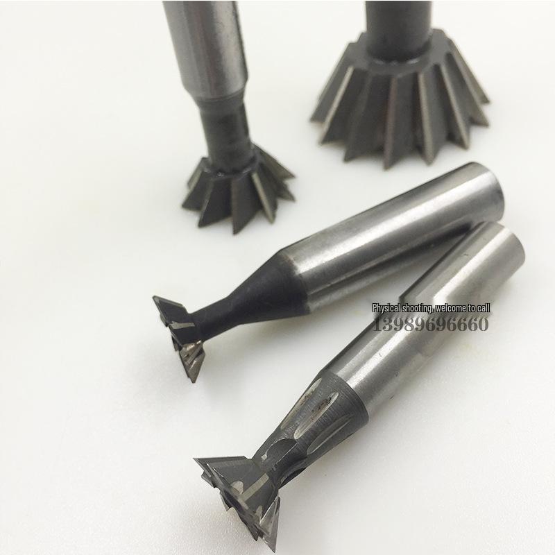 White Steel High-Speed Dovetail Cutter, Straight Shank, 8/10/12x45°/50°/55°