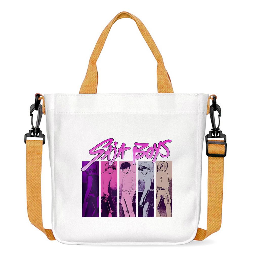 Kids Girls Kpop Hunters Derpy Rumi Zoey Mira Printed Student Lightweight Crossbody Bag Casual Canvas Shoulder Bags