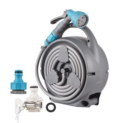 Intrekbare tuinslanghaspel 39 FT slanghaspel met verstelbare 7-functie spuitmond / adapters