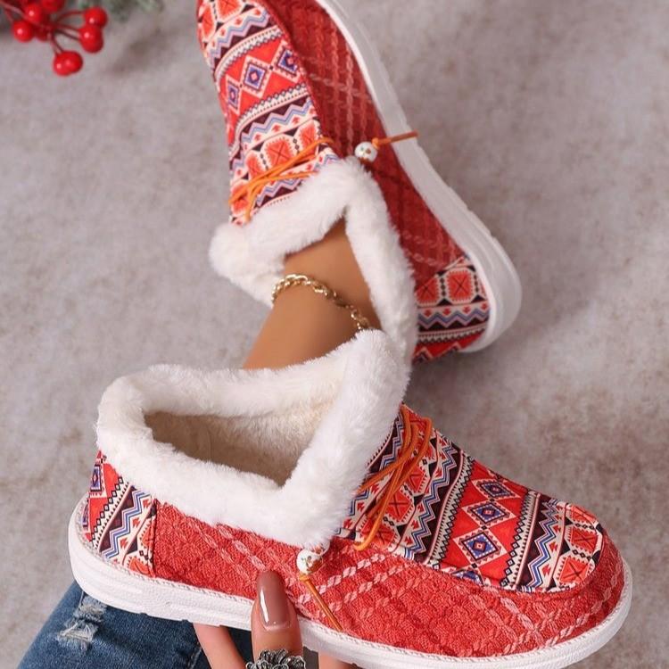 Plus-size autumn and winter new light-soled fleece warm and comfortable cotton shoeswomen's casual flat solid cotton shoes