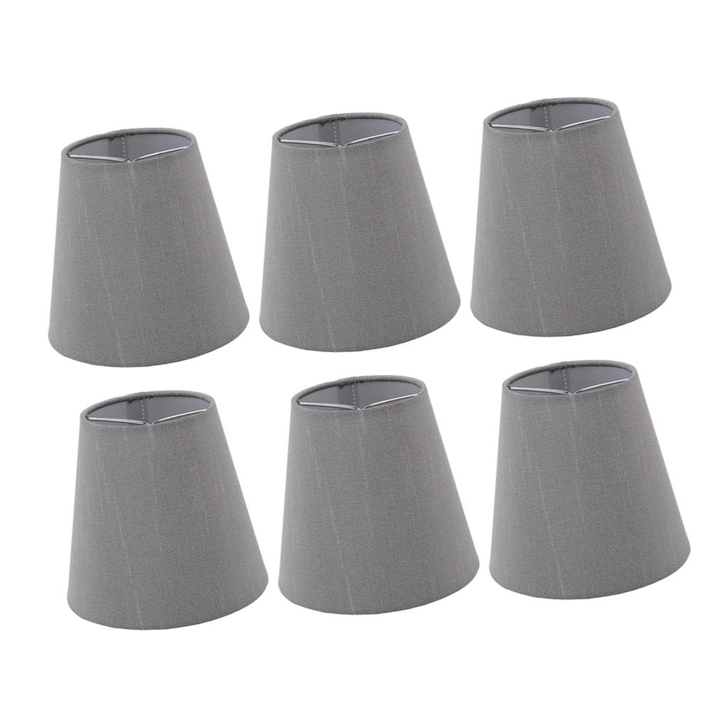 6 stk Stoff Lampeskjerm God Lysgjennomgang E14 Lyspære Lampeskjerm Klassisk Stoff Lampeskjerm for Soverom