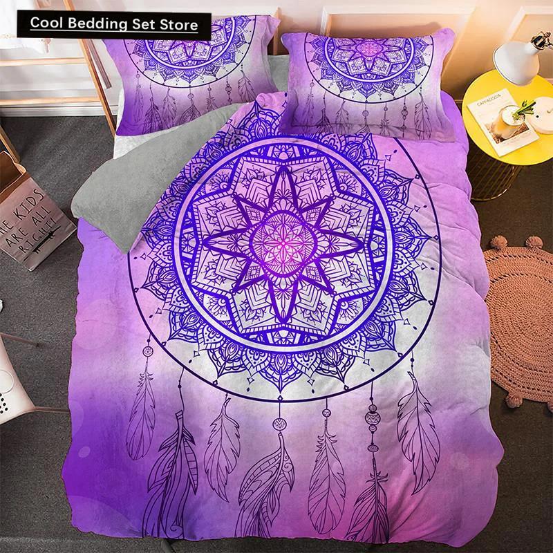 Psychedelic Bohemian Dreamcatcher Bedding Set Single King Queen Size Duvet Cover With Pillowcase 3 PCS