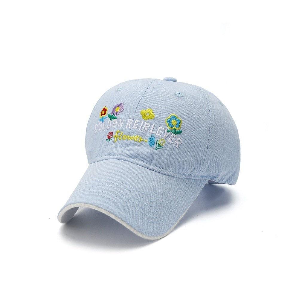 

Adjustable Korean-Style Flower Baseball Cap Candy Color Wide Eaves Sun Hat Snapback Soft Top Peaked Cap Summer синій