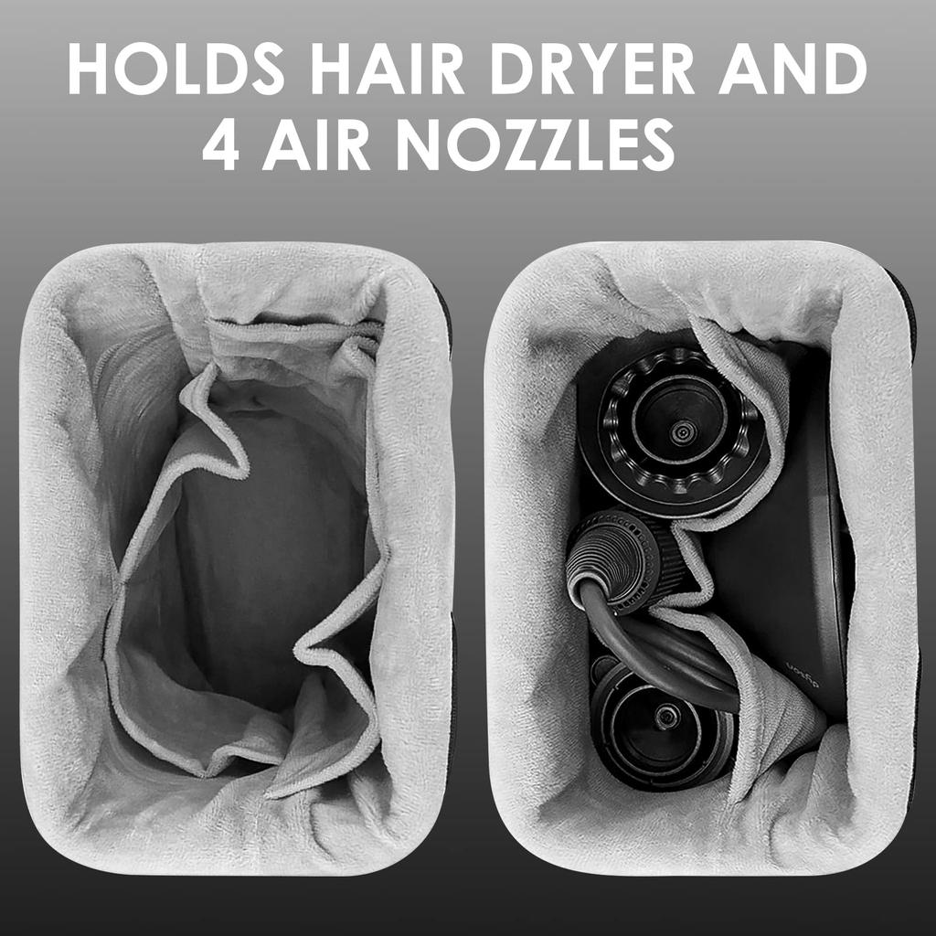 Linkidea Travel Bag Compatible with Dyson PU Leather Hair Dryer Styling Portable Storage Travel Hair Dryer Accessory Manager Airwrap, Tool, Gift,