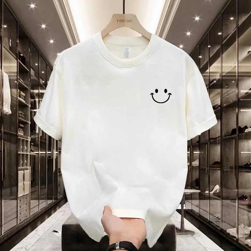 Men Cotton T Shirt Short Sleeve Casual Solid Color Crew Neck Top Summer Breathable Basic Tee for Daily Wear Comfort Fit