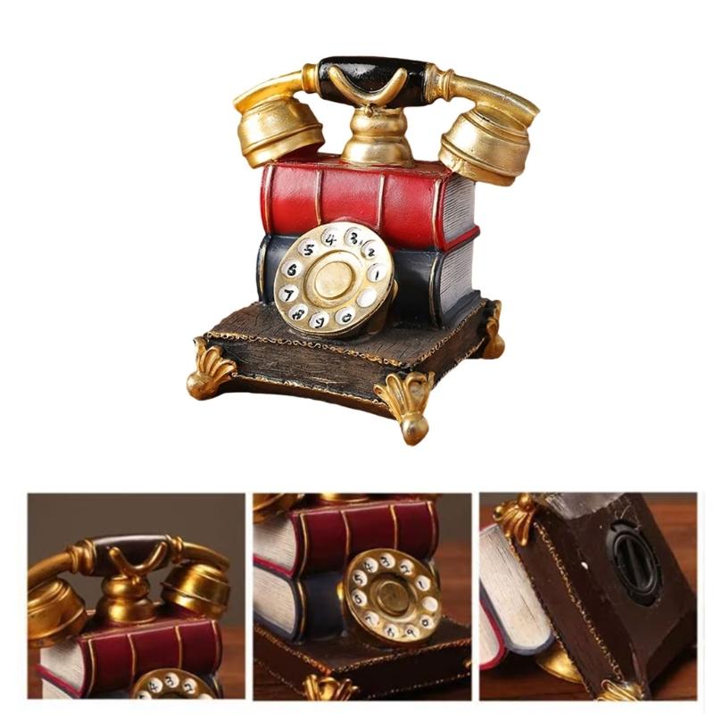 Vintage Europäische Telefonrepliken Schreibtischdekorationen Antike Wählscheiben Telefonmodell für Zuhause Büro Bücherregale Ornament