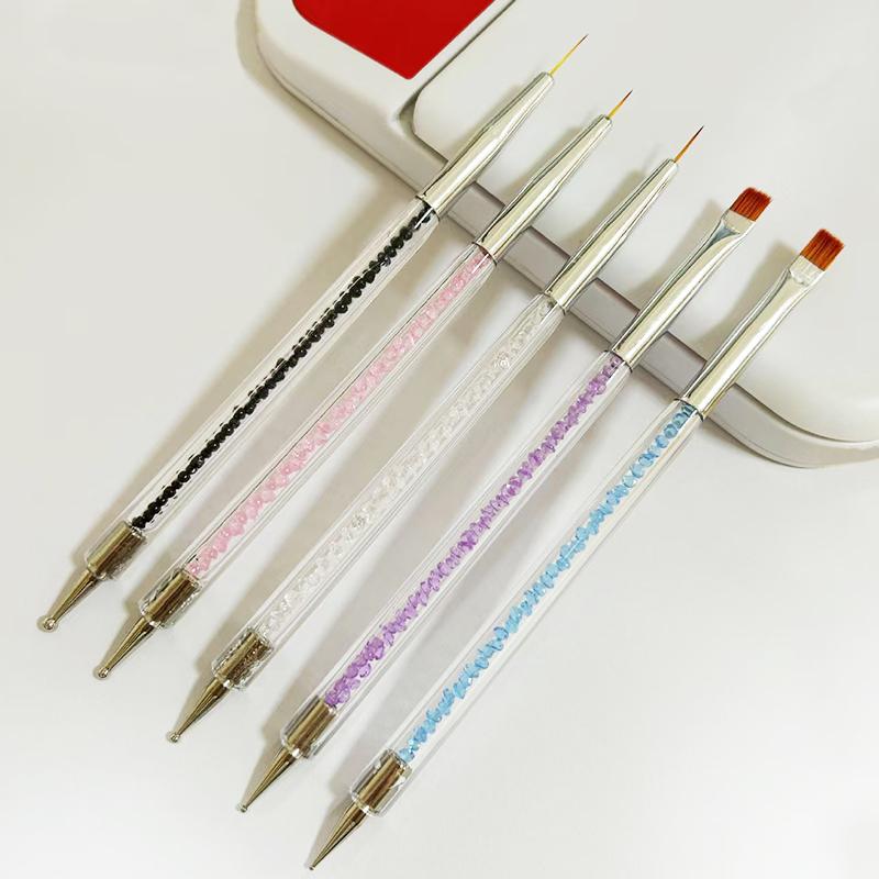 5Pcs Nails Art Dotting Pen Nails Brushes For Nails Art Accessories Tools Kits Nail Supplies For Professionals Manicure Set